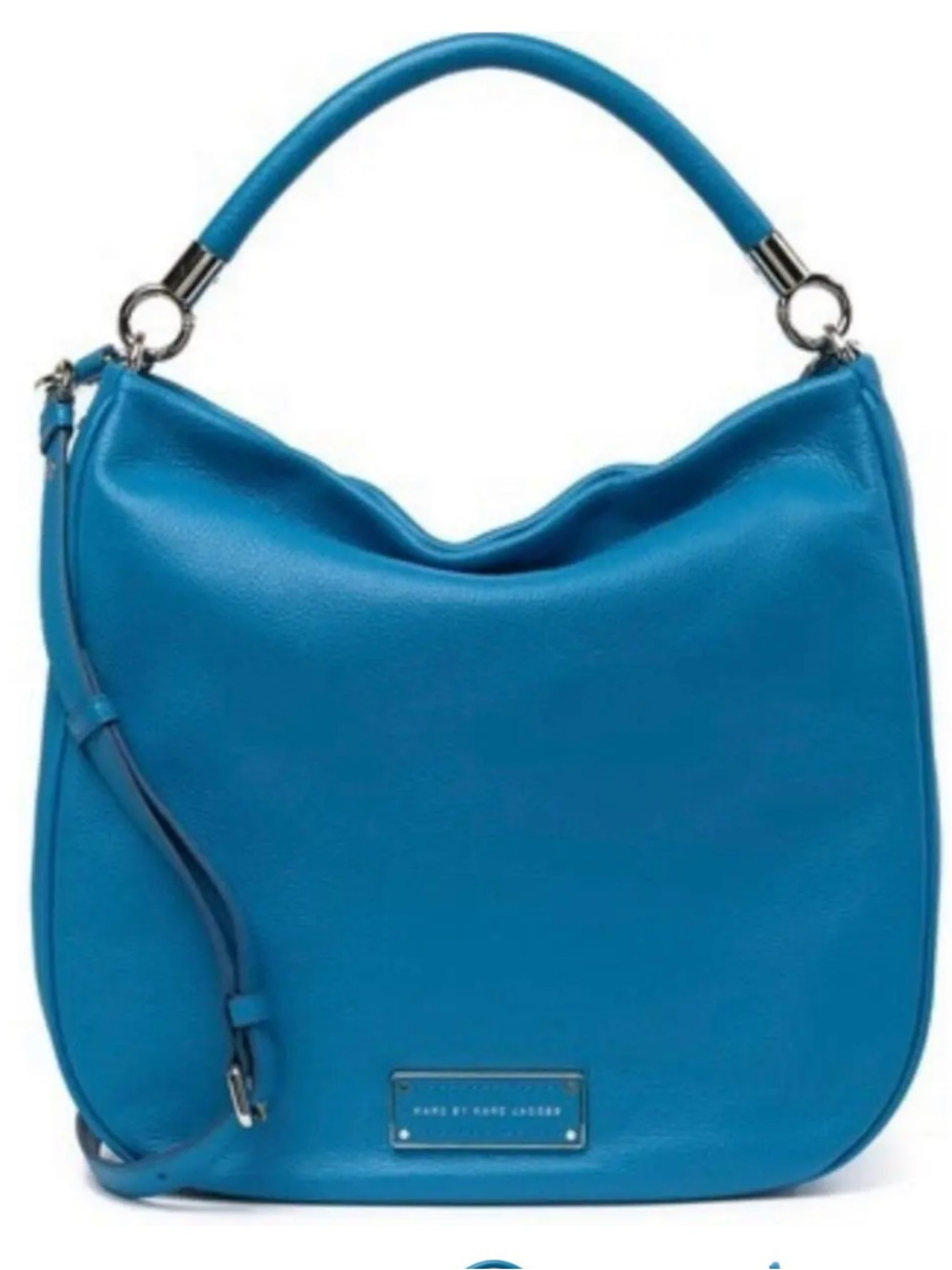 Marc Jacobs Too Hot TO Handle Aquamarine Leather Top Zip X-body Hobo Bag